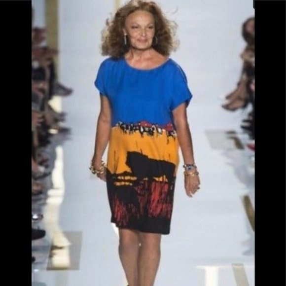 Diane von Furstenberg Harriet Runway Lion Landscape Print Shift Cocktail‎ Dress - Picture 2 of 16